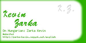 kevin zarka business card